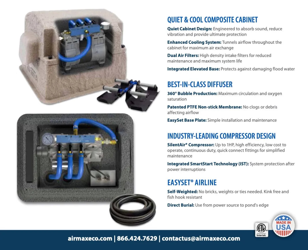 Airmax PS20 | Water Aeration | Pond Aerator | Up to 2 Acres and 50′ Deep Pond Supply