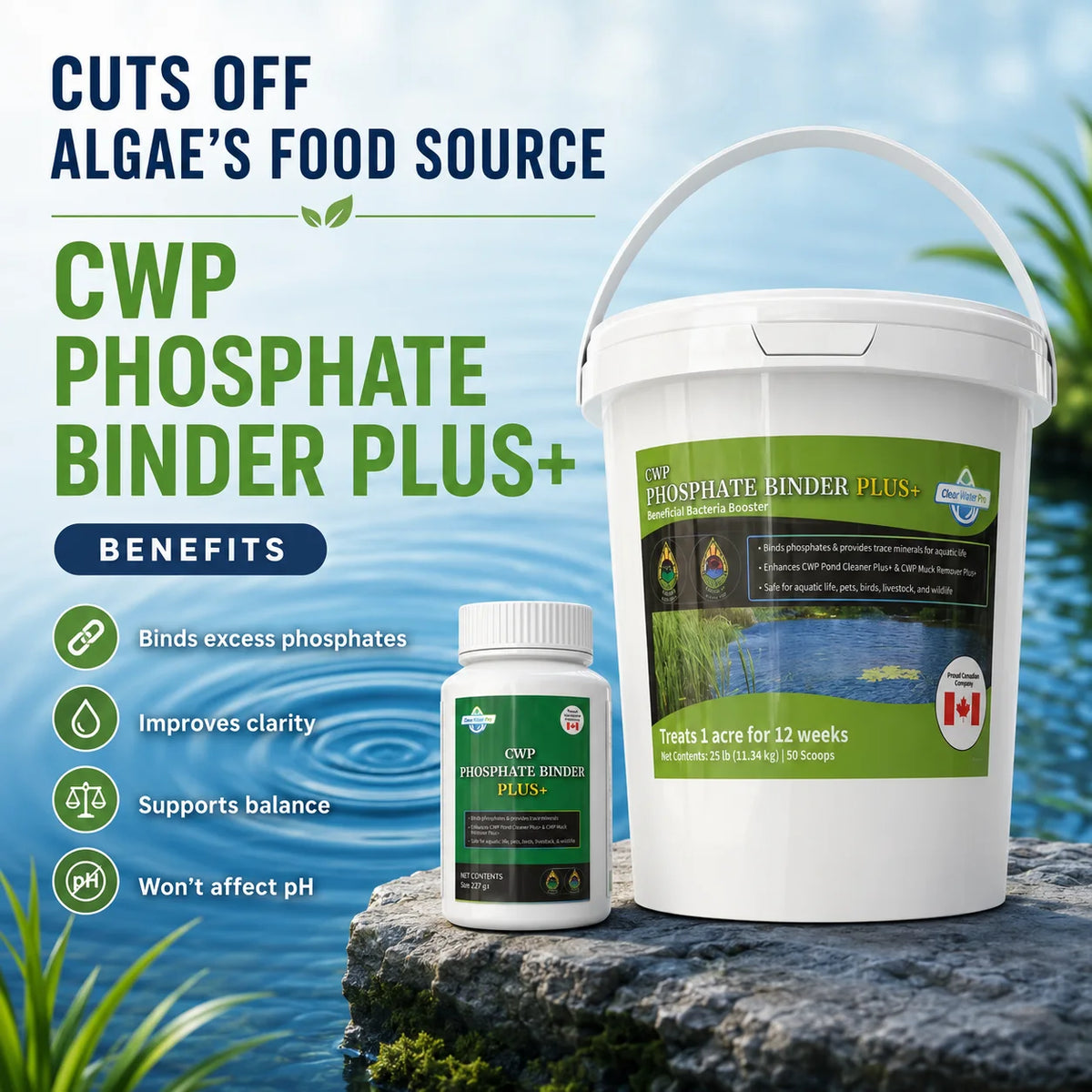 CWP Phosphate Binder Plus | All-Natural Treatment | Pond Treatment Pond Supply